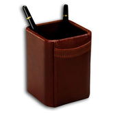 Saddle Brown Leather Pencil Cup